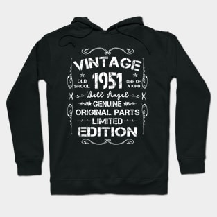 Vintage Made In 1951 Retro Classic 70th Birthday Decorations Hoodie